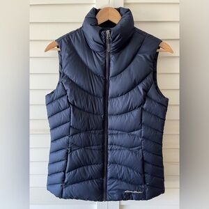 Eddie Bauer 650 Down Filled Puffer Vest Navy Blue Size XS